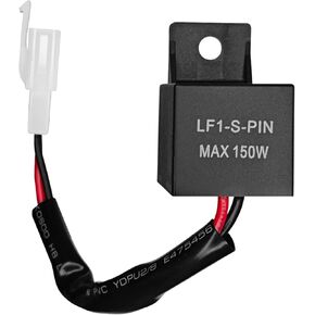 Flasher Relay for LED Turn Signal, LED Flasher Relay 2 Pin Motorcycle Blinker Relay, 12V 2Wire Adjustable Electronic Flasher Relay Wiring Connectors Kit for Fixing Hyper Flashing Issue