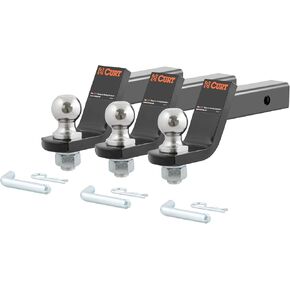 CURT 45057 Trailer Hitch Mounts with 2-Inch Ball & Pin, Fits 2-In Receiver, 7,500 lbs, 4-Inch Drop, 3-Pack