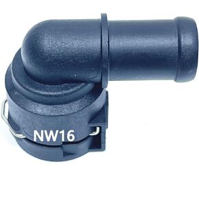 NW16 Coolant Hose Connector Engine Heater Hose Assembly for BMW Audi VW Chevrolet Honda Land Rover Volvo Buick Hose-Radiator Pipe Junction Flange 0.87 Inch Steel to 0.86 Inch Rubber Tubing 90 ° Elbow