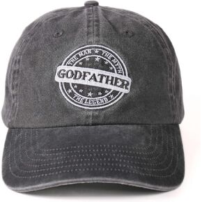 InnoBeta Godfather Gifts Embroidered Cap, Funny Godfather Gifts for Men, Adjustable Hat Gifts Accessory for Birthday & Christmas, Grey