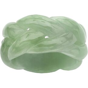 PalmBeach Genuine Green Jade Braided Eternity Ring Sizes 6-12