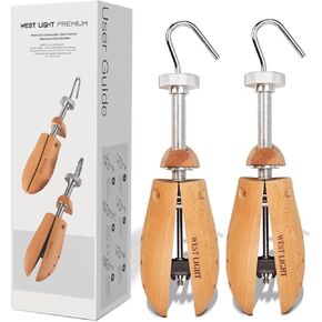 WEST LIGHT Shoe Stretcher Women,Pair of 2-Way Heavy Duty Beechwood Women's Shoe Stretcher,Stretches Length & Width,Strong Metal Construction Shoe Expander,Shoe Stretchers For Women Size 7-10