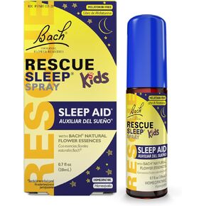 Bach Rescue Sleep Kids Spray ، خالية من الميلاتونين ، ومساعدات النوم للأطفال ، والمعالجة المثلية ، والروايات الزهرة ، 20 مل.