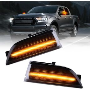 Led Side Mirror Turn Signal Lights Dynamic Sequential Amber Rear Mirror Lamp Accessories For Ford Ranger T6 Raptor 2012-2019, 2pcs