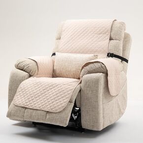 Waterproof Recliner Chair Cover, Non Slip Covers for Recliner Chair with Pocket, Washable Reclining Chair/Furniture Protector for Pets, Dark Grey 23"