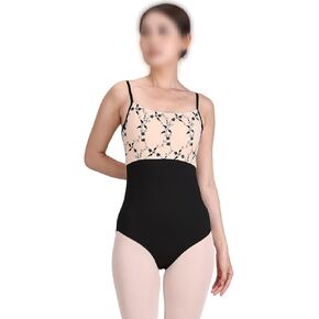Women's Ballet Camisole Leotard Embroidered Mesh
