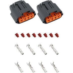 SING F LTD 2 Pieces 4 Pin Motors Fuel Pump Electrical Connector Plug Fuel Pump Cable Wire Harness Plug Compatible with Yamaha YFM 700 Raptor Viking 6195-0030