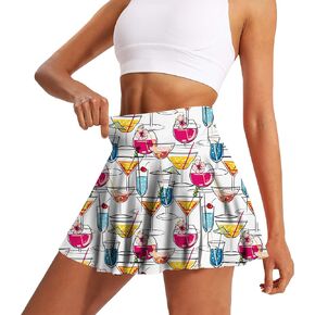 Women's Tennis Skirt Pleated Athletic Skirt with Shorts Pocket High Waisted Golf Skort for Workout Pickleball