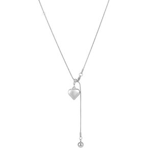 KURTCB Long Necklace with Heart Pendant Stainless Steel Lariat Necklace for Women Y2k Minimalism Chain Y Necklace Party Sweater