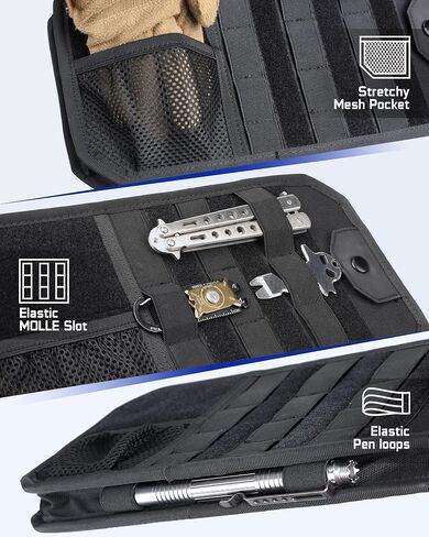 Wynex Molle Car Sun Visor منظم ، وملحقات للسيارات مع حقيبة تخزين Zipper و Clips Clip ، ولوحة Molle شبه الصخرية مع التصحيح للتروس التكتيكية ، وتلائم معظم المركبات ، وسيارات الدفع الرباعي ، والشاحنات in Kuwait