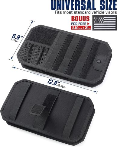 Wynex Molle Car Sun Visor منظم ، وملحقات للسيارات مع حقيبة تخزين Zipper و Clips Clip ، ولوحة Molle شبه الصخرية مع التصحيح للتروس التكتيكية ، وتلائم معظم المركبات ، وسيارات الدفع الرباعي ، والشاحنات in Kuwait