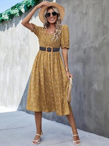 Women Belts For Dresses, Elastic Straw Rattan Waist Band With Large Buckle in Saudi Arabia