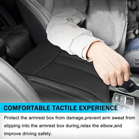 غطاء مسند ذراع Senshine لإكسسوارات Honda Pilot 2023 2024 2025 Center Console Cover Cover anti-scratch Leather Recorrest Decoration مع 2 جيوب جانبية للملحقات الداخلية للطيار هوندا (غرزة حمراء) in Saudi Arabia