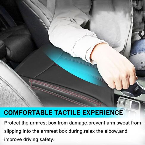 SENSHINE Armrest Cover for Honda Pilot Accessories 2009 2010 2011 2012 2013 2014 2015 Center Console Cover Anti-Scratch Leather Armrest Decoration for Honda Pilot Interior Accessories (Black Trim) in Saudi Arabia