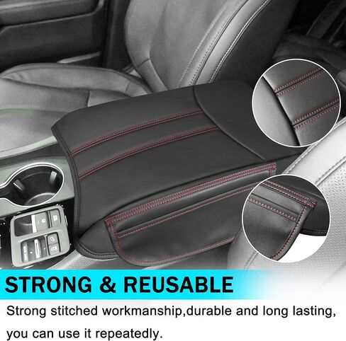 SENSHINE Armrest Cover for Honda Pilot Accessories 2009 2010 2011 2012 2013 2014 2015 Center Console Cover Anti-Scratch Leather Armrest Decoration for Honda Pilot Interior Accessories (Black Trim) in Saudi Arabia