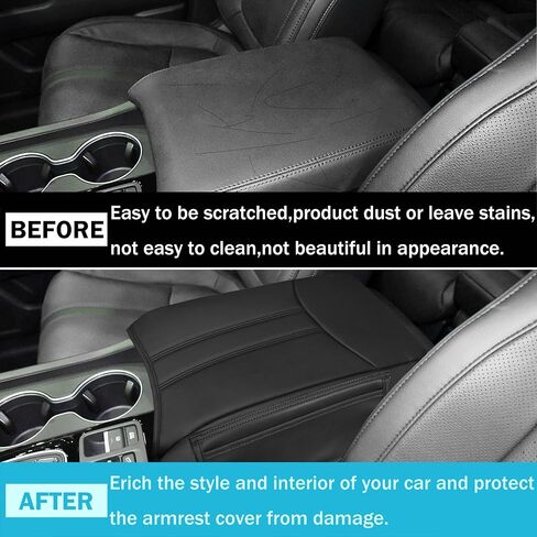 غطاء مسند ذراع Senshine لإكسسوارات Honda Pilot 2023 2024 2025 Center Console Cover Cover anti-scratch Leather Recorrest Decoration مع 2 جيوب جانبية للملحقات الداخلية للطيار هوندا (غرزة حمراء) in Saudi Arabia