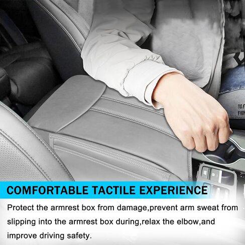 SENSHINE Armrest Cover for Honda Pilot Accessories 2009 2010 2011 2012 2013 2014 2015 Center Console Cover Anti-Scratch Leather Armrest Decoration for Honda Pilot Interior Accessories (Black Trim) in Saudi Arabia