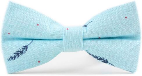 Mens Big Boys Youth Skinny Tie Cotton Linen Lovely Birds Feather Printed Necktie in Saudi Arabia