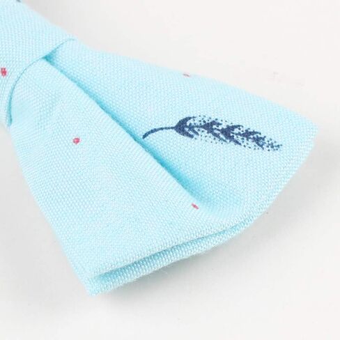 Mens Big Boys Youth Skinny Tie Cotton Linen Lovely Birds Feather Printed Necktie in Saudi Arabia