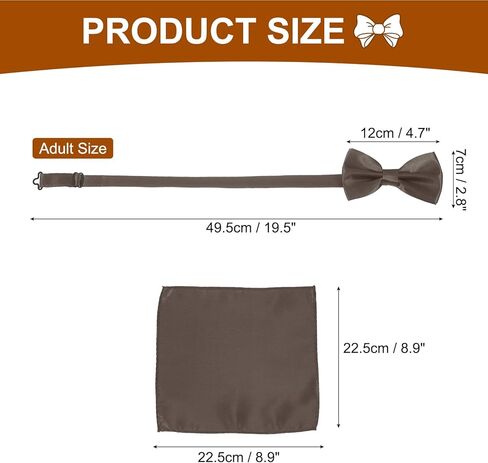 uxcell Bow Tie for Men, Adjustable Bow Ties with Pocket Square for Wedding, Parties, Dinner, and Business in Kuwait