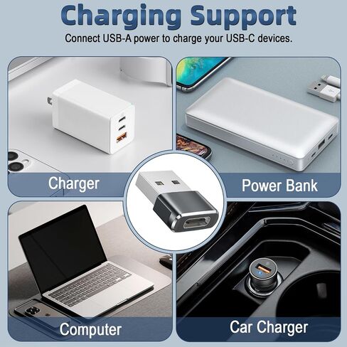 محول USB C أنثى إلى USB ذكر 5 حزم من النوع C إلى USB A محول للشحن/البيانات متوافق مع iPhone 15 Plus/Pro Max، iPad Pro/Air 4/Mini 6، Samsung Galaxy S24/S23/S22/S21، المزيد ( رمادي) in Kuwait