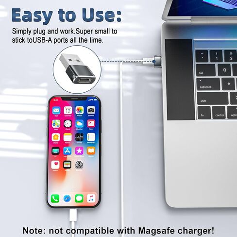 محول USB C أنثى إلى USB ذكر 5 حزم من النوع C إلى USB A محول للشحن/البيانات متوافق مع iPhone 15 Plus/Pro Max، iPad Pro/Air 4/Mini 6، Samsung Galaxy S24/S23/S22/S21، المزيد ( رمادي) in Kuwait