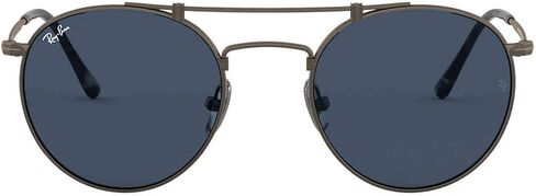 Ray-Ban Rb8147 Titanium Round Sunglasses, Demi Gloss Antique Gold/Grey, 50 mm in Saudi Arabia