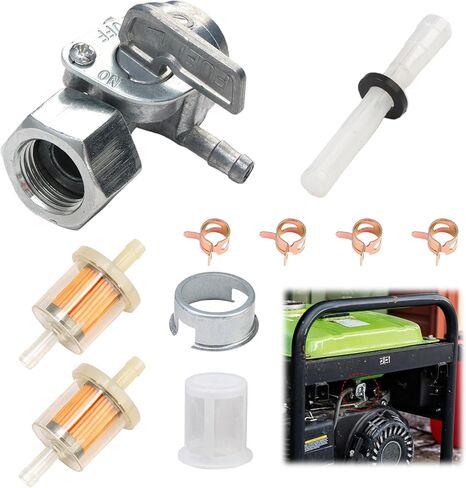 Generator Fuel Tank Petcock Valve Kit, Female Thread Oil Switch Shut off Valve with Inline Fuel Filters Compatible with Predator 4000 4375 6500 8750 9000 Champion ETQ (M16×1.5mm) in Kuwait