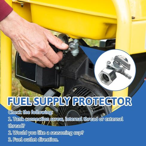 Generator Fuel Tank Petcock Valve Kit, Female Thread Oil Switch Shut off Valve with Inline Fuel Filters Compatible with Predator 4000 4375 6500 8750 9000 Champion ETQ (M16×1.5mm) in Kuwait