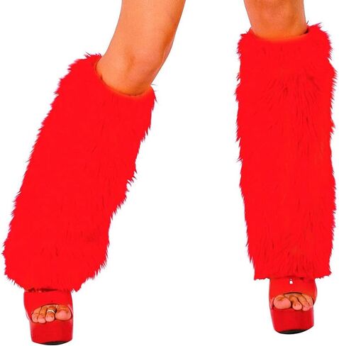 Womens Fluffy Faux Fur Leg Warmers Winter Furry Leg Warmers Long Boots Cuffs Covers Holiday Festival Party Accessory in Saudi Arabia