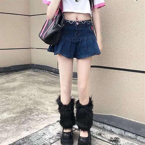 Women Furry Leg Warmers Colorful Neon Rave Fluffy Fur Leg Sleeve 80s التسعينات من القرن الماضي in Kuwait