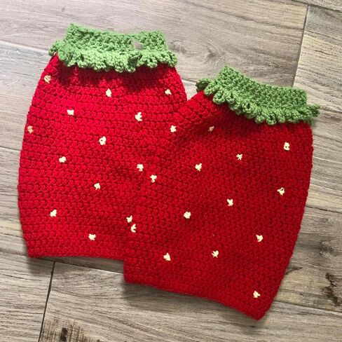 Women Strawberry Leg Warmers Cute Crotchet Knitted Leg Warmers Aesthetic Boot Cuffs Y2K Accessories in Saudi Arabia