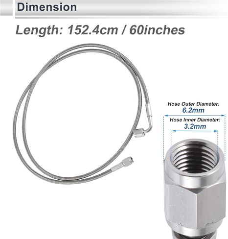 AN3 Turbo Oil Feed Line Kit 60" Pressure Remote Turbocharger Oil Drain Return Line with Adapter,Wrench 1 Set in Saudi Arabia