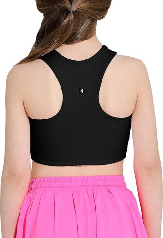 Girls Sports Bra Athletic Training Tank Tops Sleeveless Racerback Crop Tops for Kids Teens 5-12Y in Saudi Arabia