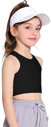 Girls Sports Bra Athletic Training Tank Tops Sleeveless Racerback Crop Tops for Kids Teens 5-12Y in Saudi Arabia