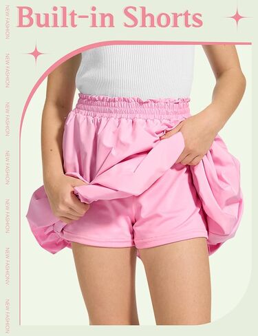 Cozypoin Girls Bubble Virts Boho مرنة عالية الخصر سكورتات شورت بالون لطيف لطيف مع جيوب لمدة 5-14y in Saudi Arabia