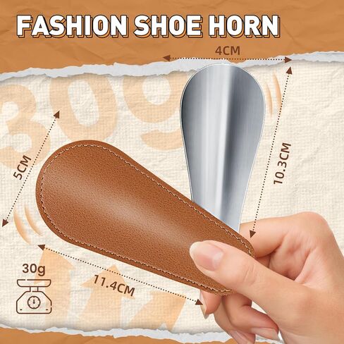 قرن الحذاء المعدني 4.5 بوصة ، ملعقة حذاء جلدية صغيرة قصيرة للنساء للنساء (أسود) in Kuwait