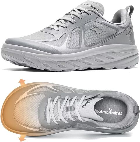 Men's Orthopedic Diabetic Wide Running Shoes: Comfortable Arch Support Plantar Fasciitis Sports Sneakers, Casual Orthotic Swollen Tennis Work Walking Shoes for Foot and Heel Pain Relief in Saudi Arabia