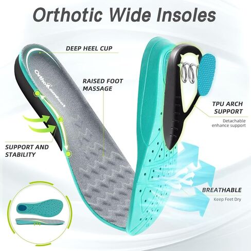 Men's Orthopedic Diabetic Wide Running Shoes: Comfortable Arch Support Plantar Fasciitis Sports Sneakers, Casual Orthotic Swollen Tennis Work Walking Shoes for Foot and Heel Pain Relief in Saudi Arabia