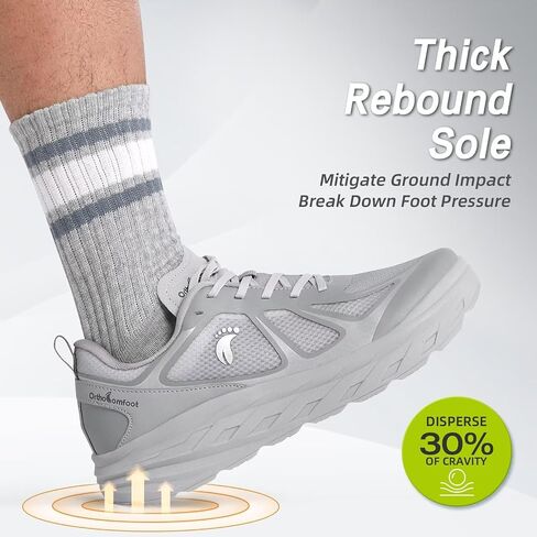 Men's Orthopedic Diabetic Wide Running Shoes: Comfortable Arch Support Plantar Fasciitis Sports Sneakers, Casual Orthotic Swollen Tennis Work Walking Shoes for Foot and Heel Pain Relief in Saudi Arabia