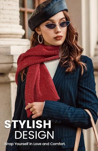 Pleneal Scarf for Women,Soft Chenille Winter Scarves, Womens Warm Thick Scarf for Cold Weather in Saudi Arabia