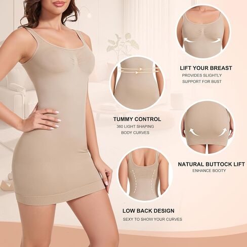 Shapewear Dress Slip for Women Under Dress Tummy Control Full Slip Body Shaper Seamless Shaping Dress in Saudi Arabia