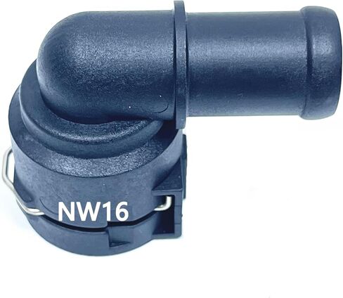 NW16 Coolant Hose Connector Engine Heater Hose Assembly for BMW Audi VW Chevrolet Honda Land Rover Volvo Buick Hose-Radiator Pipe Junction Flange 0.87 Inch Steel to 0.86 Inch Rubber Tubing 90 ° Elbow in Saudi Arabia