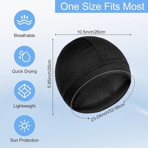 2 PCS COYLING SPANUL CAPS خوذة بطانة أزياء قابلة للتنفس القبط بيني الدراجات الدراجات ركوب الأغطية أغطية رأس خوذة للرجال عرق الفتل الحرارية للرجال ركوب الدراجات يركضون الأسود ، رمادي داكن داكن in Kuwait