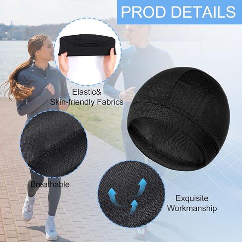 2 PCS COYLING SPANUL CAPS خوذة بطانة أزياء قابلة للتنفس القبط بيني الدراجات الدراجات ركوب الأغطية أغطية رأس خوذة للرجال عرق الفتل الحرارية للرجال ركوب الدراجات يركضون الأسود ، رمادي داكن داكن in Kuwait