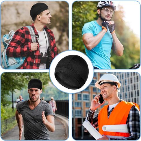 2 PCS COYLING SPANUL CAPS خوذة بطانة أزياء قابلة للتنفس القبط بيني الدراجات الدراجات ركوب الأغطية أغطية رأس خوذة للرجال عرق الفتل الحرارية للرجال ركوب الدراجات يركضون الأسود ، رمادي داكن داكن in Kuwait