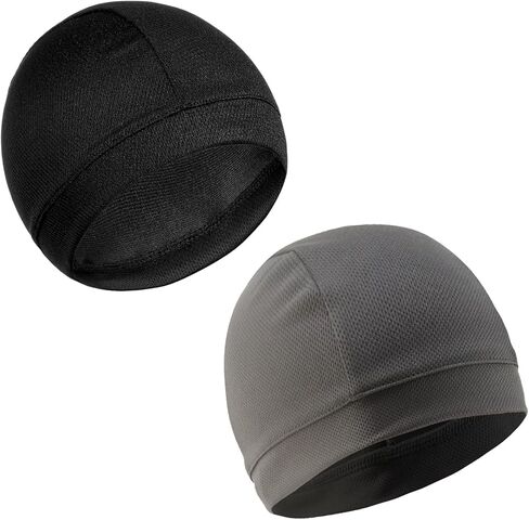 2 PCS COYLING SPANUL CAPS خوذة بطانة أزياء قابلة للتنفس القبط بيني الدراجات الدراجات ركوب الأغطية أغطية رأس خوذة للرجال عرق الفتل الحرارية للرجال ركوب الدراجات يركضون الأسود ، رمادي داكن داكن in Kuwait