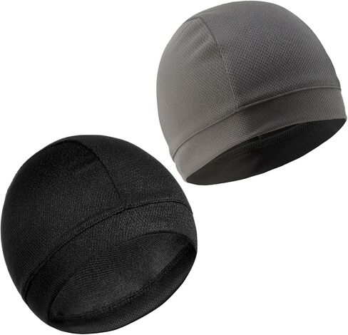 2 PCS COYLING SPANUL CAPS خوذة بطانة أزياء قابلة للتنفس القبط بيني الدراجات الدراجات ركوب الأغطية أغطية رأس خوذة للرجال عرق الفتل الحرارية للرجال ركوب الدراجات يركضون الأسود ، رمادي داكن داكن in Kuwait