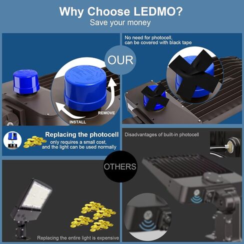 LEDMO 200W LED Parking Lot Lights 5000K Street Shoebox Pole Lights Waterproof 26000LM Super Bright Dusk to Dawn Outdoor Commercial Area Flood Security Lighting Slip Fitter for Stadium Sport Garage in Saudi Arabia