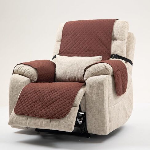 Waterproof Recliner Chair Cover, Non Slip Covers for Recliner Chair with Pocket, Washable Reclining Chair/Furniture Protector for Pets, Dark Grey 23" in Saudi Arabia